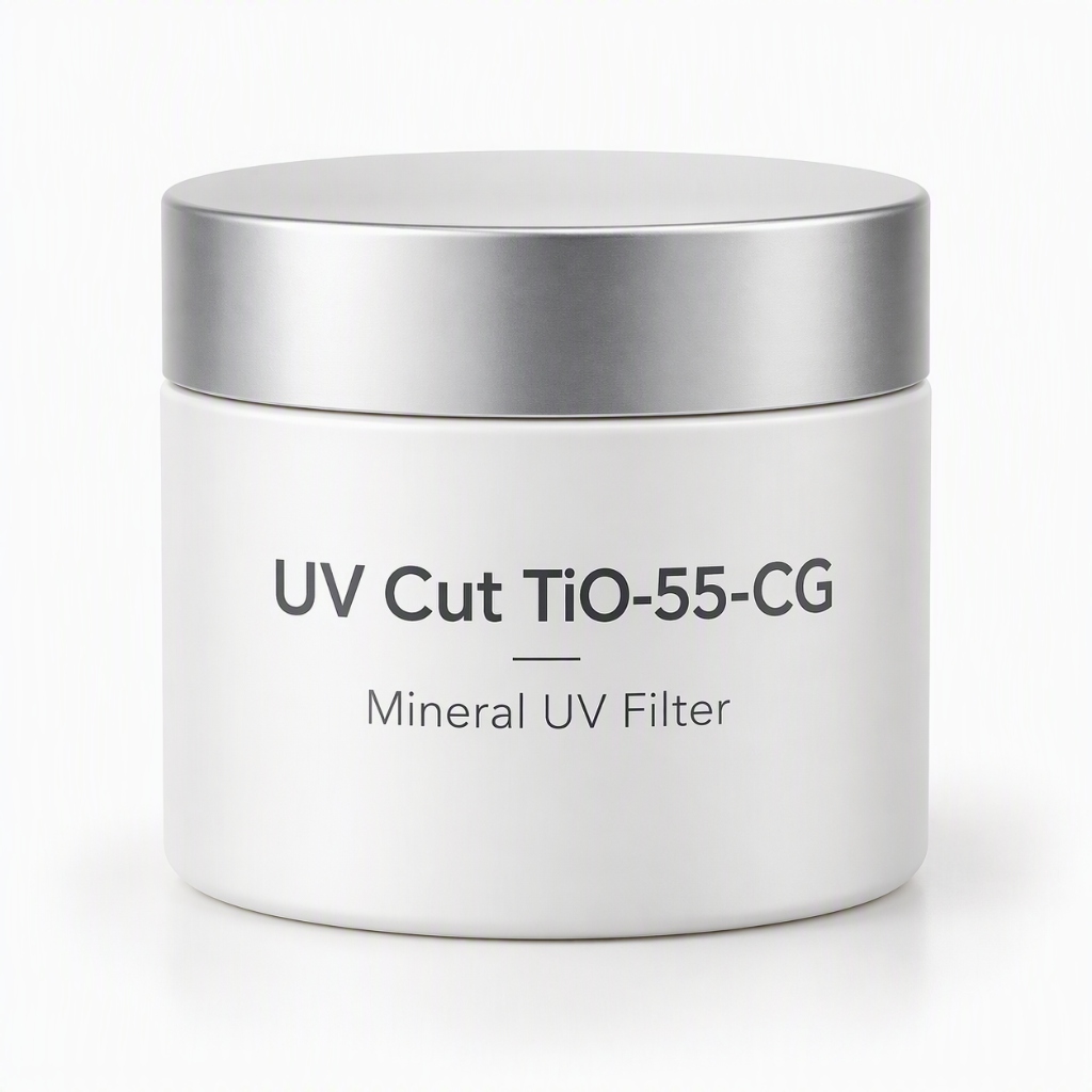 UV Cut TiO₂-55-CG — Dispersion minérale de dioxyde de titane non-nano (55%) sans silicone pour écrans solaires SPF 50 - Grant Industries / Ste Tej de Commerce